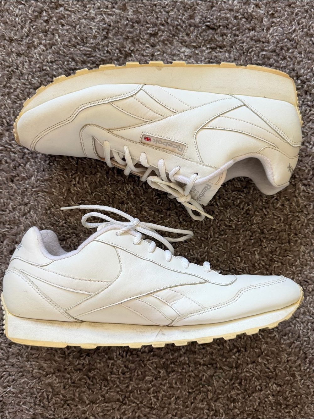 Vintage Reebok Classic Harman White Gum Sole Sneakers Size 10